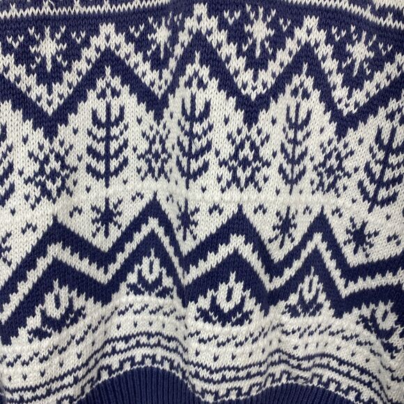 Par‎ four sweater Mens L white knit golfer snow embroidered argyle VTG - Picture 4 of 11